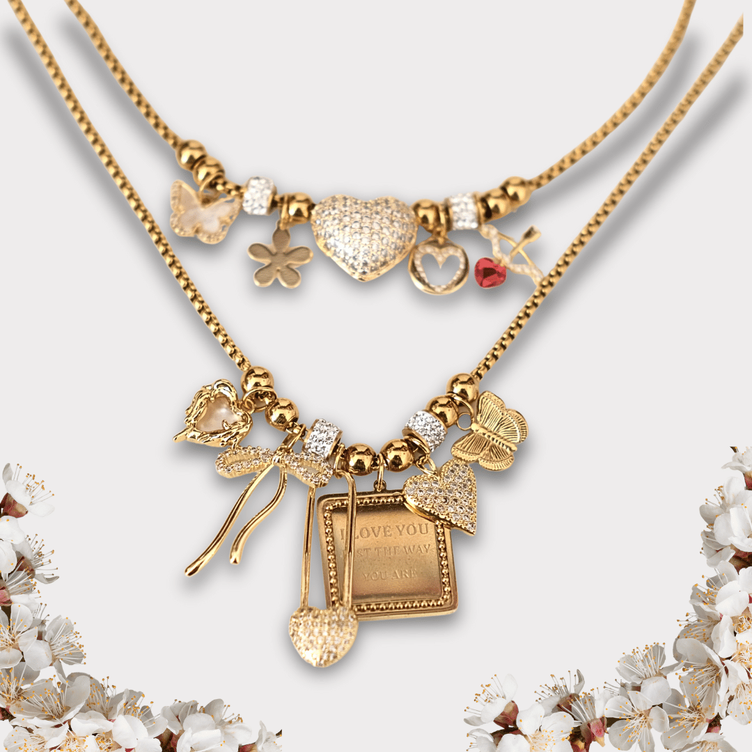 PRE-MADE GOLD BALL NECKLACE STAR AND MOON