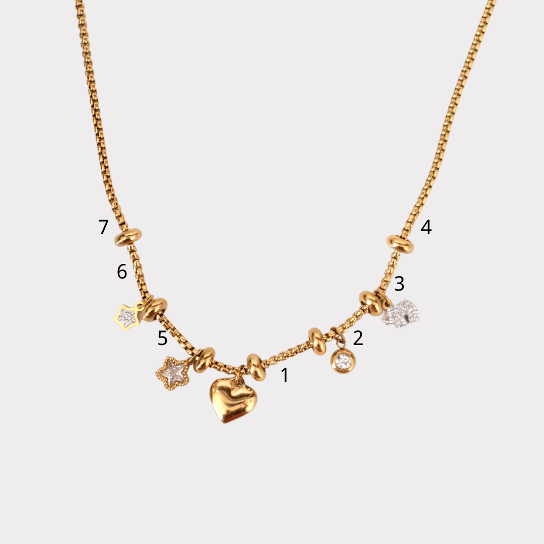 Customized gold adjustable spacer bead necklace