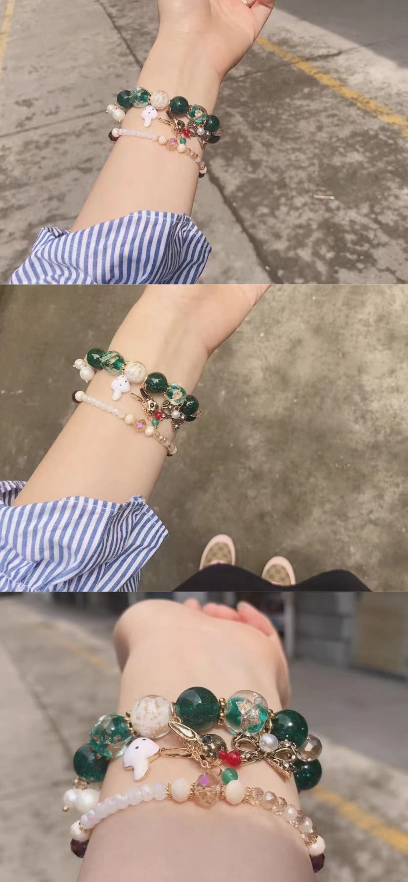 Wizard of Oz double Chain beads Bracelet handmade agate cystal beads Bracelet Fashion women jewelry beads dailyjewelryannie