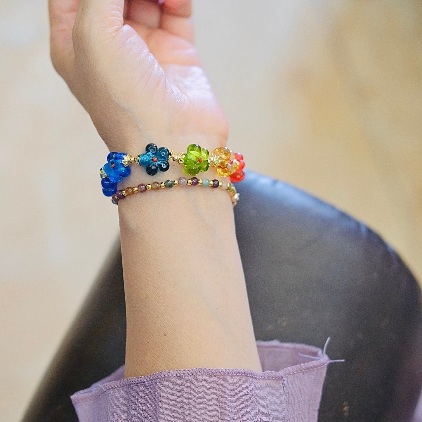 rainball flower bracelet Fashion women jewelry beads handmade Bracelet