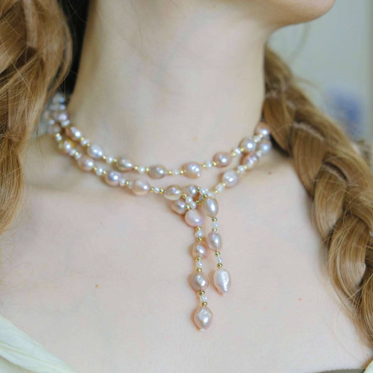 handmade purple long nature freshwater baroque pearls necklace fashion jewelry woman