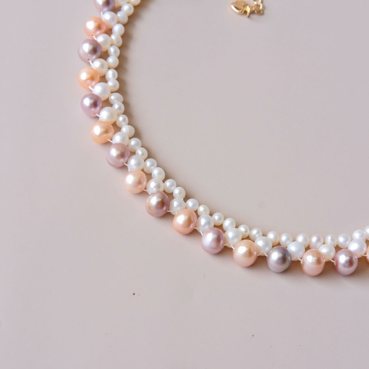 Handmade wired pearls necklace 3 color pearls woman fashion