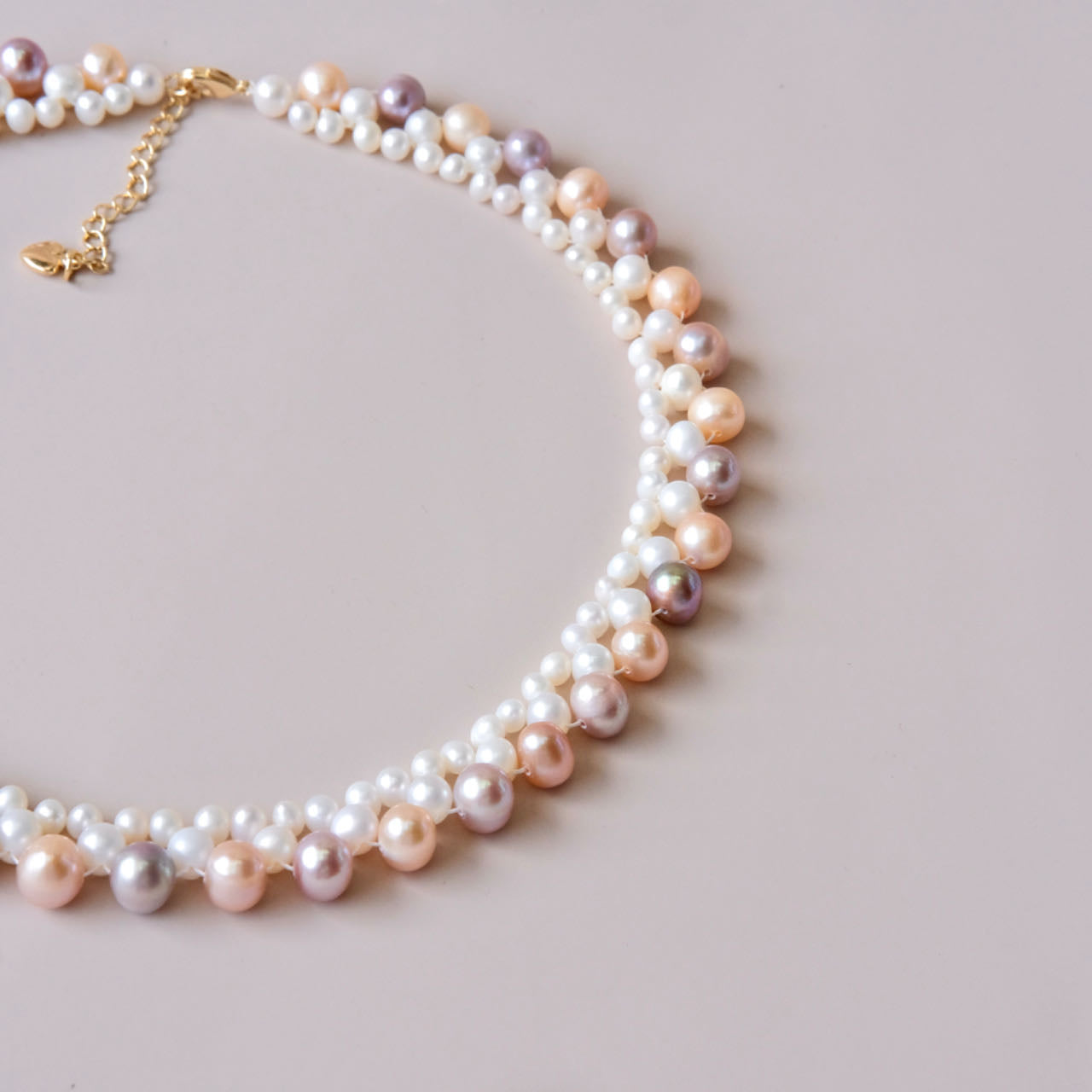 Handmade wired pearls necklace 3 color pearls woman fashion