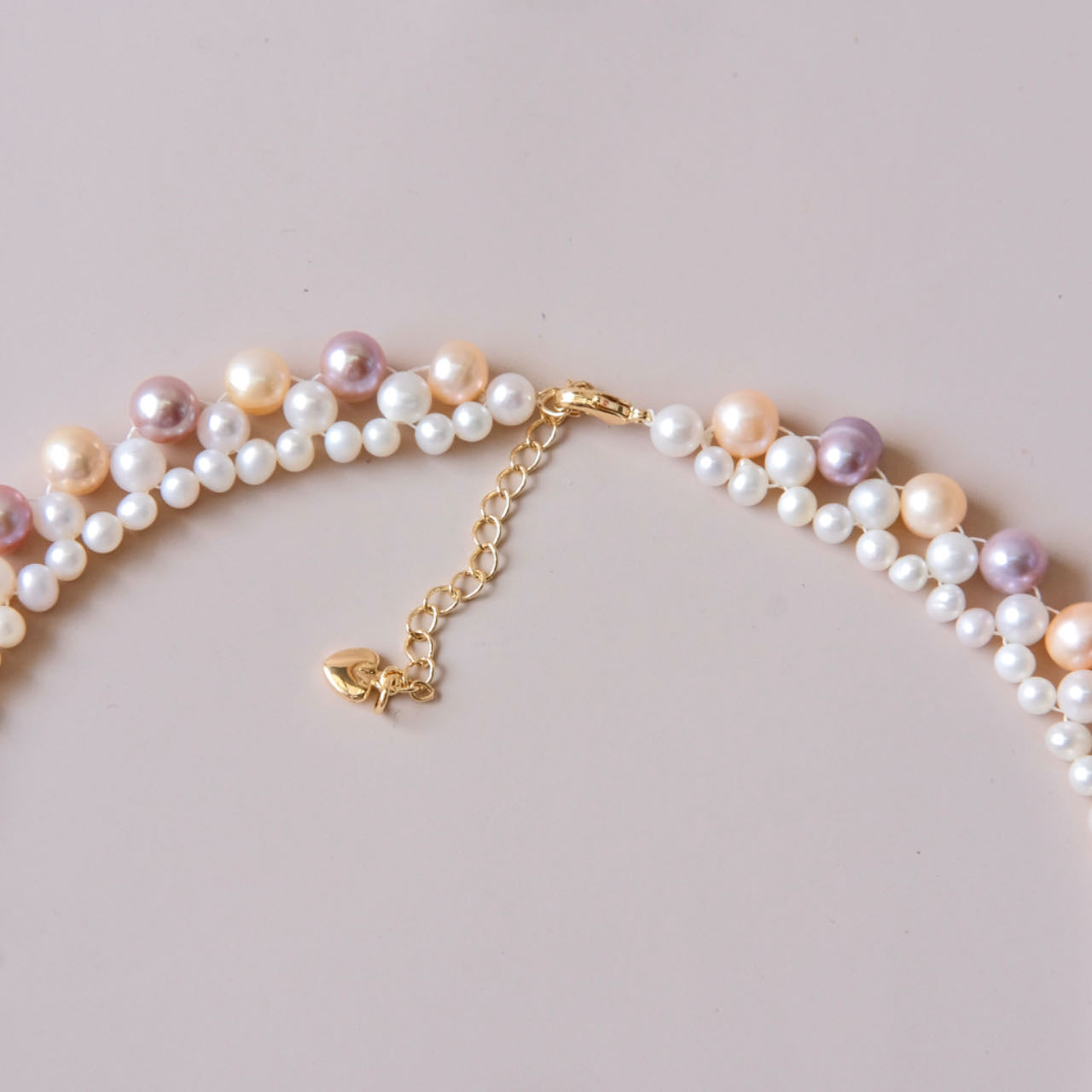 Handmade wired pearls necklace 3 color pearls woman fashion