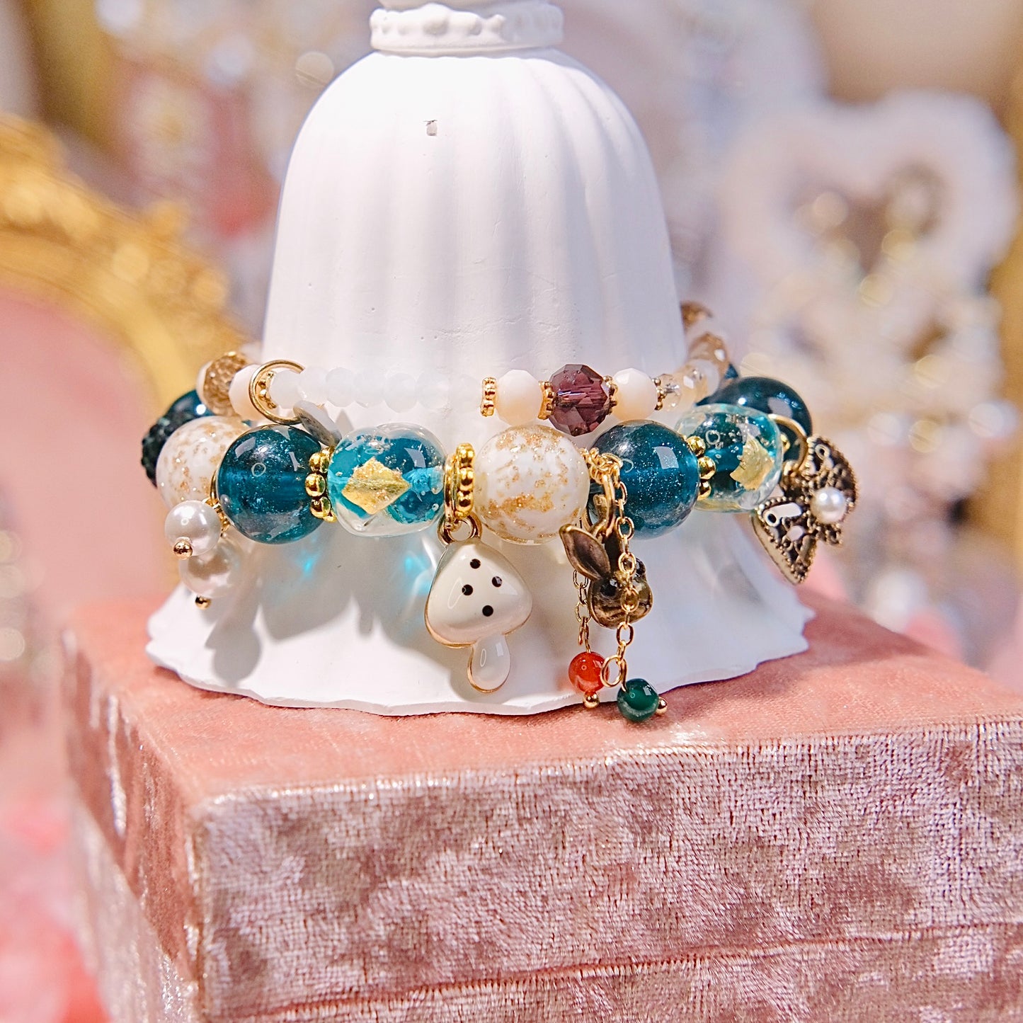 Wizard of Oz double Chain beads Bracelet handmade agate cystal beads Bracelet Fashion women jewelry beads dailyjewelryannie