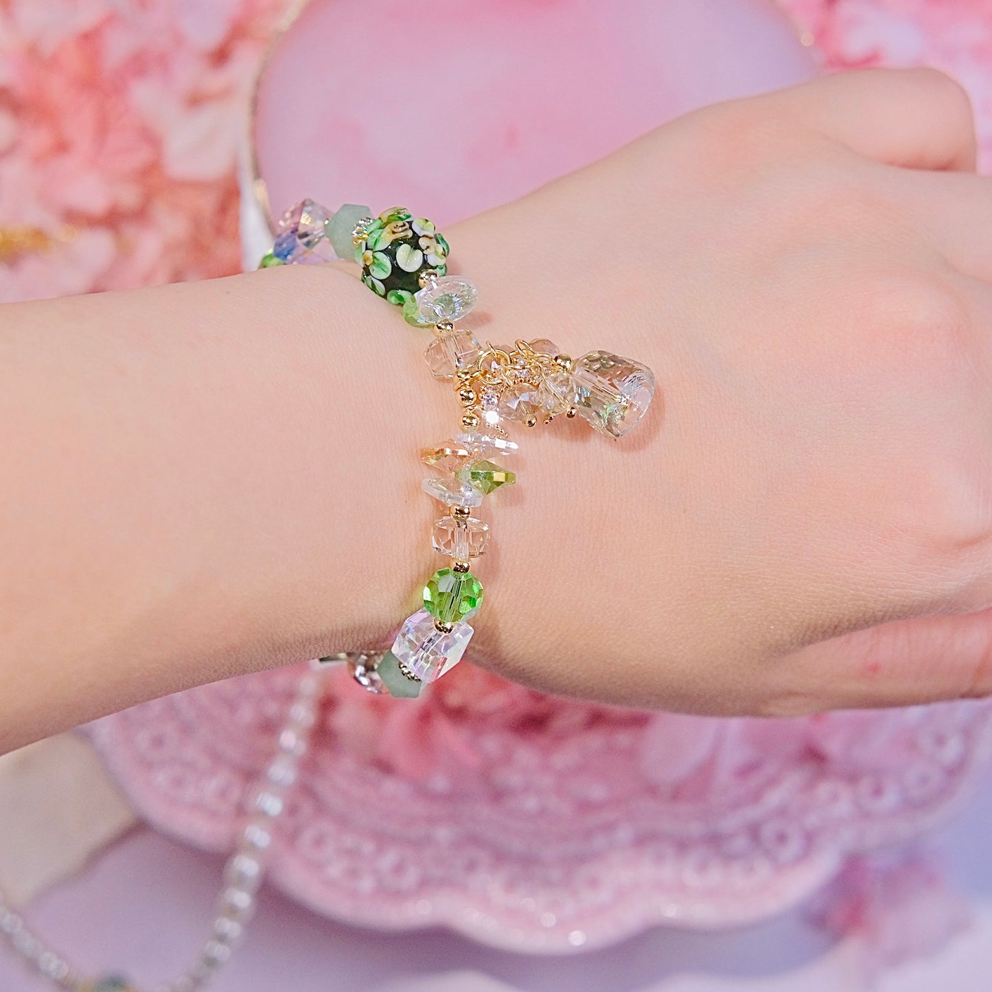 flower in summer beads bracelet Fashion women jewelry beads