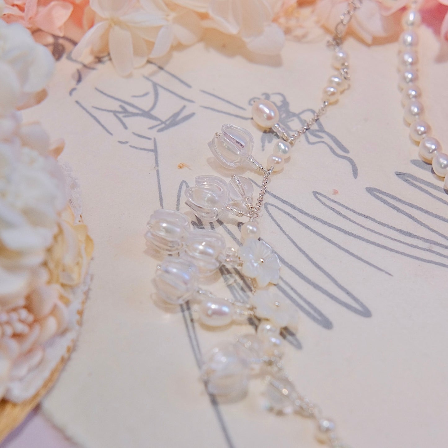 white lily of the valley bracelet handmade pearl Bracelet Fashion