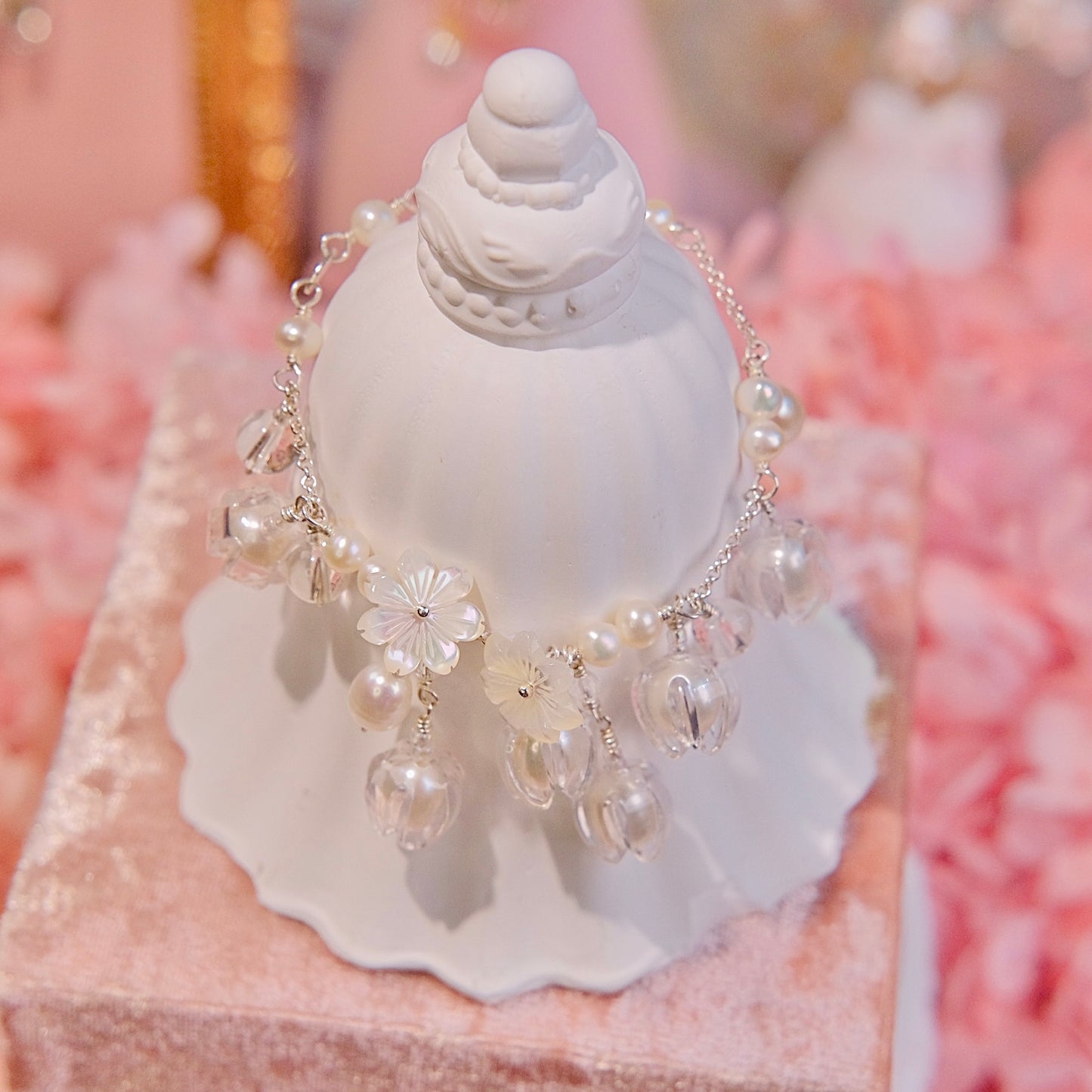 white lily of the valley bracelet handmade pearl Bracelet Fashion