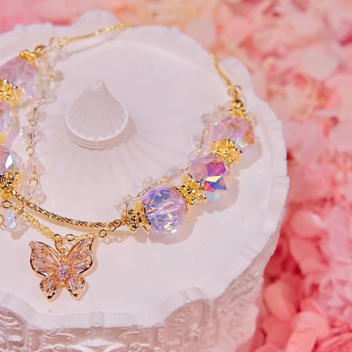 Purple Butterfly Dream Crystal Bracelet handmade agate cystal beads Bracelet jewelry