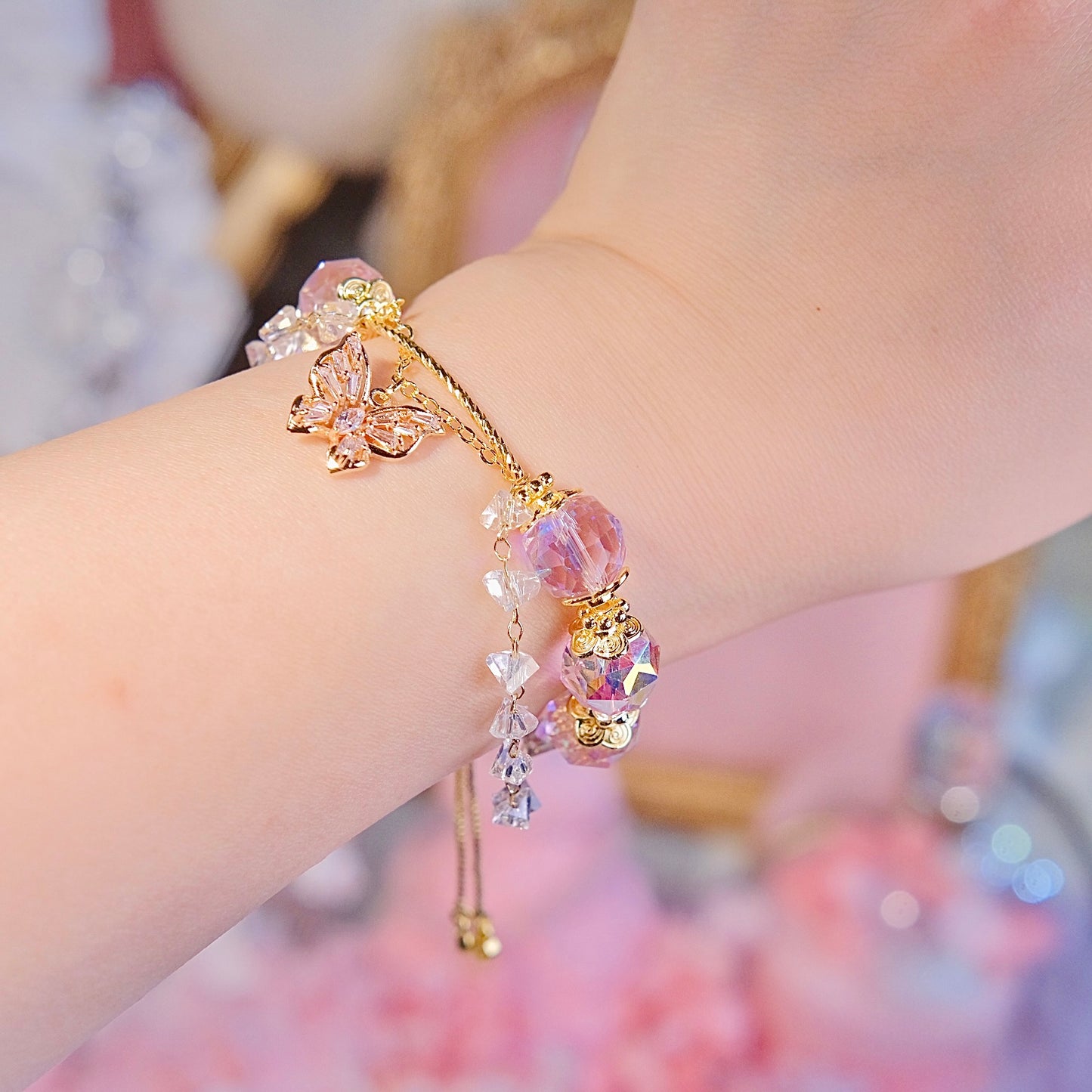 Purple Butterfly Dream Crystal Bracelet handmade agate cystal beads Bracelet jewelry