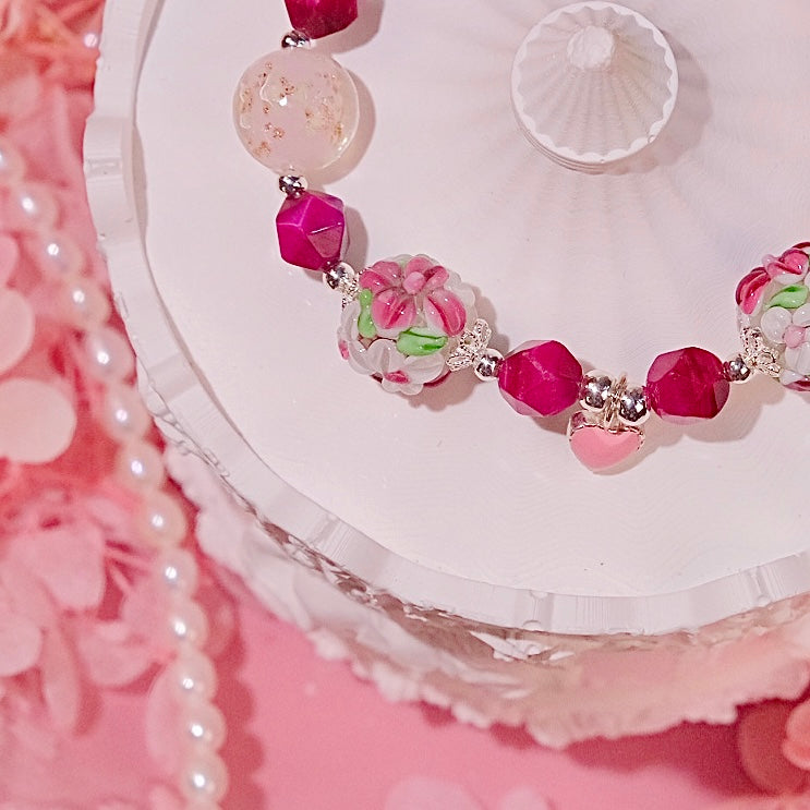 Garden with rose Bracelet handmade agate cystal beads Bracelet Fashion women jewelry beads dailyjewelryannie