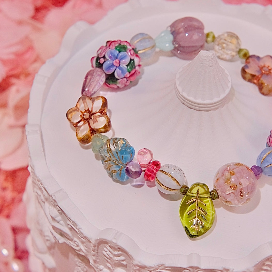 Autumn flower handmade Czech glaze Bracelet