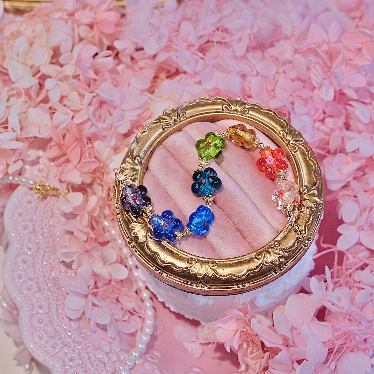 rainball flower bracelet Fashion women jewelry beads handmade Bracelet
