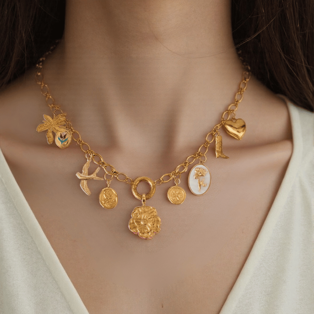 PRE-MADE Nature Inspired Vintage Charm Necklace – Romantic & Timeless