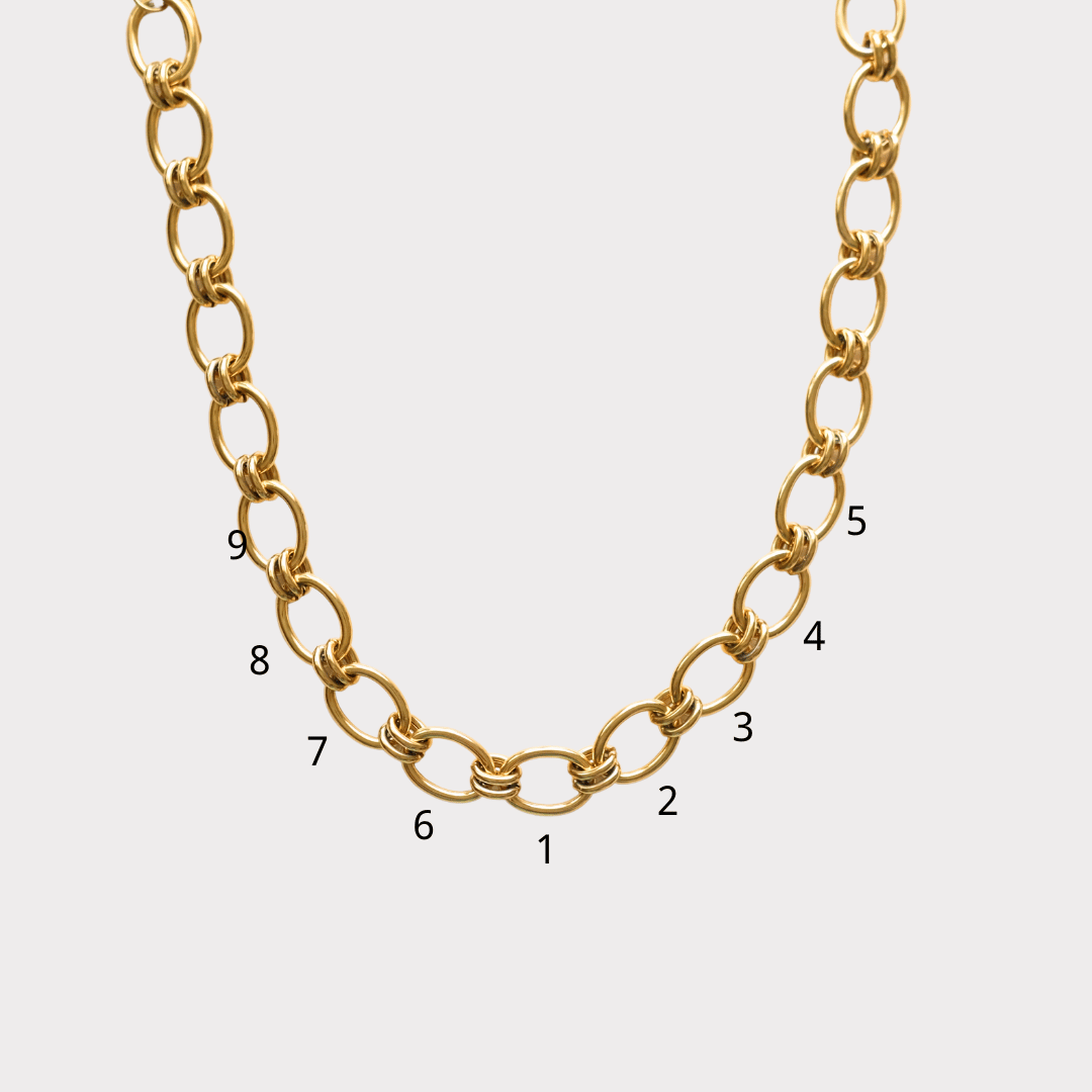 Customized gold bold Charm Chain necklace