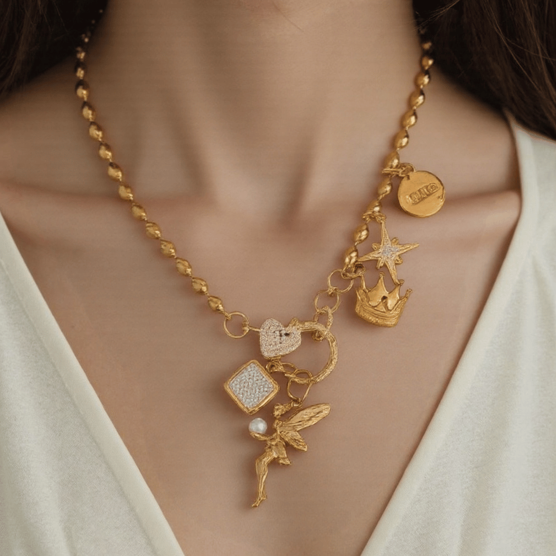 PRE-MADE Fairy shining Charms necklace