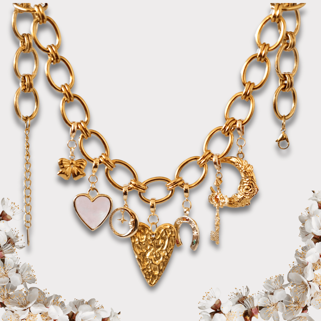 Customized gold bold Charm Chain necklace