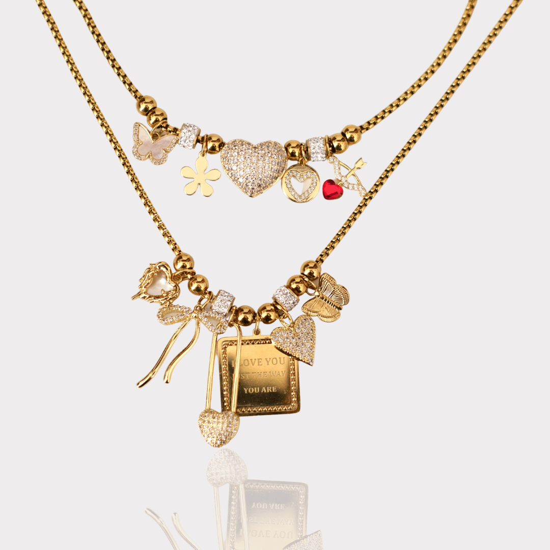 PRE-MADE GOLD BALL NECKLACE STAR AND MOON