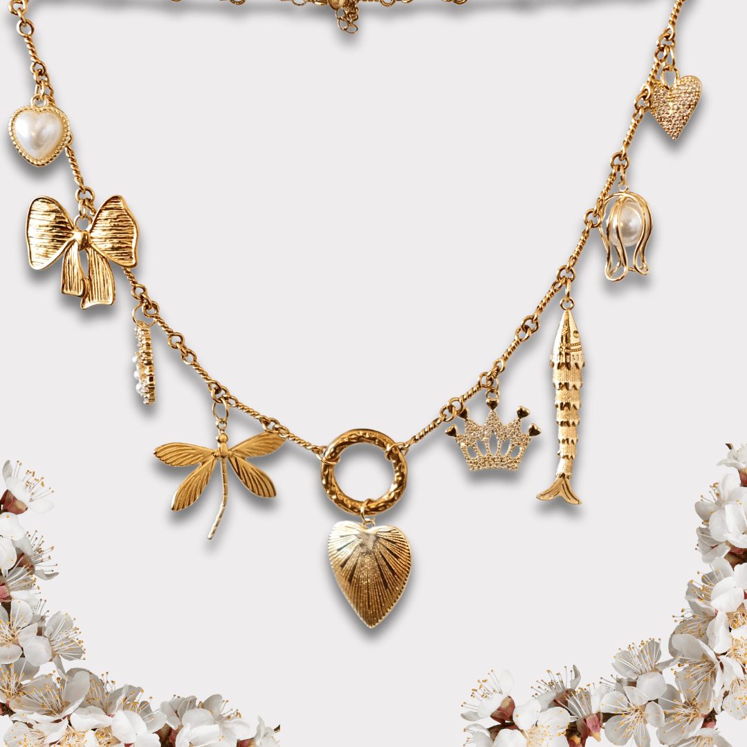 Customized Golden Loop Charms necklace