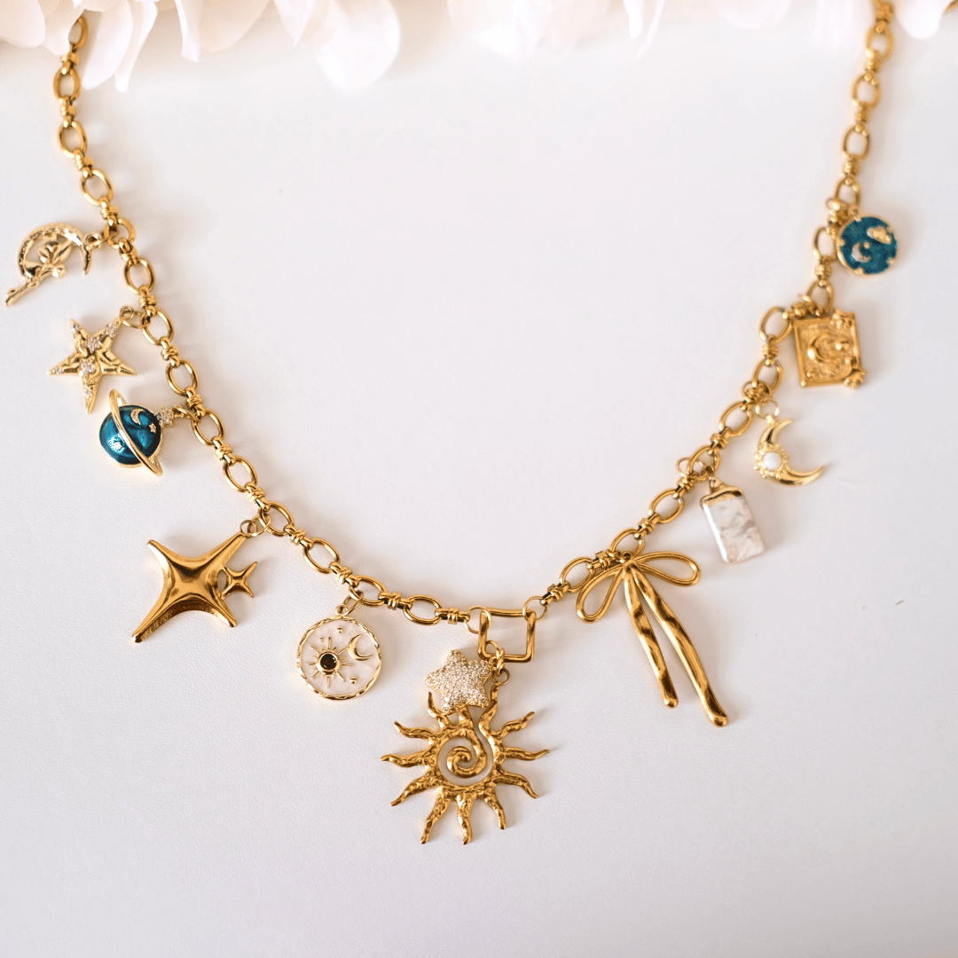Customized Classic square Loop Charm Chain necklace