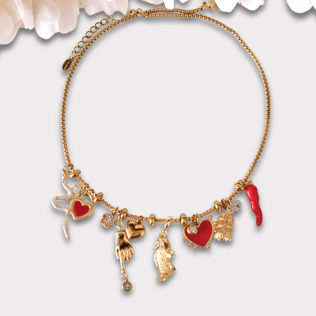 Customized gold adjustable spacer bead necklace