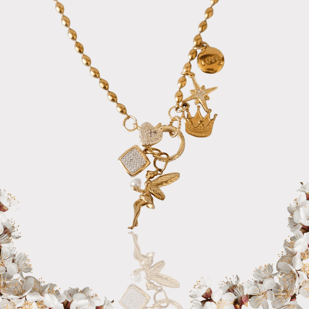 Customize Shining Heart Clasp Charm Chain necklace