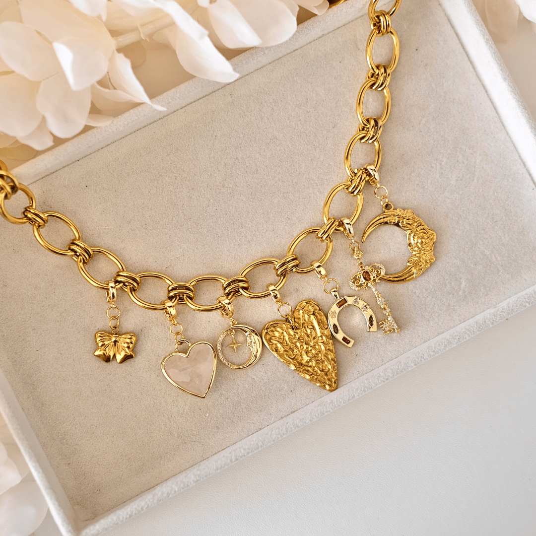 Customized gold bold Charm Chain necklace