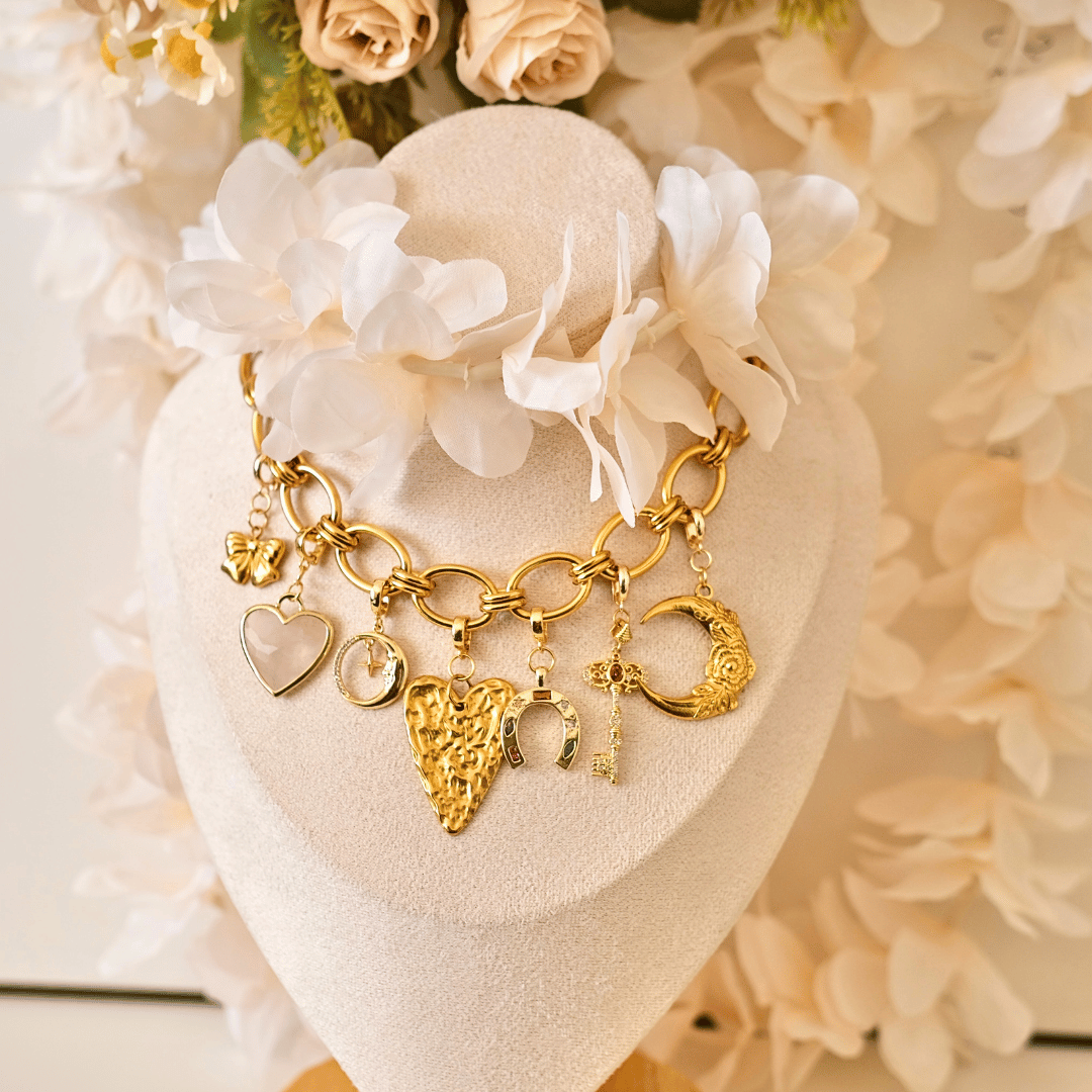 Customized gold bold Charm Chain necklace