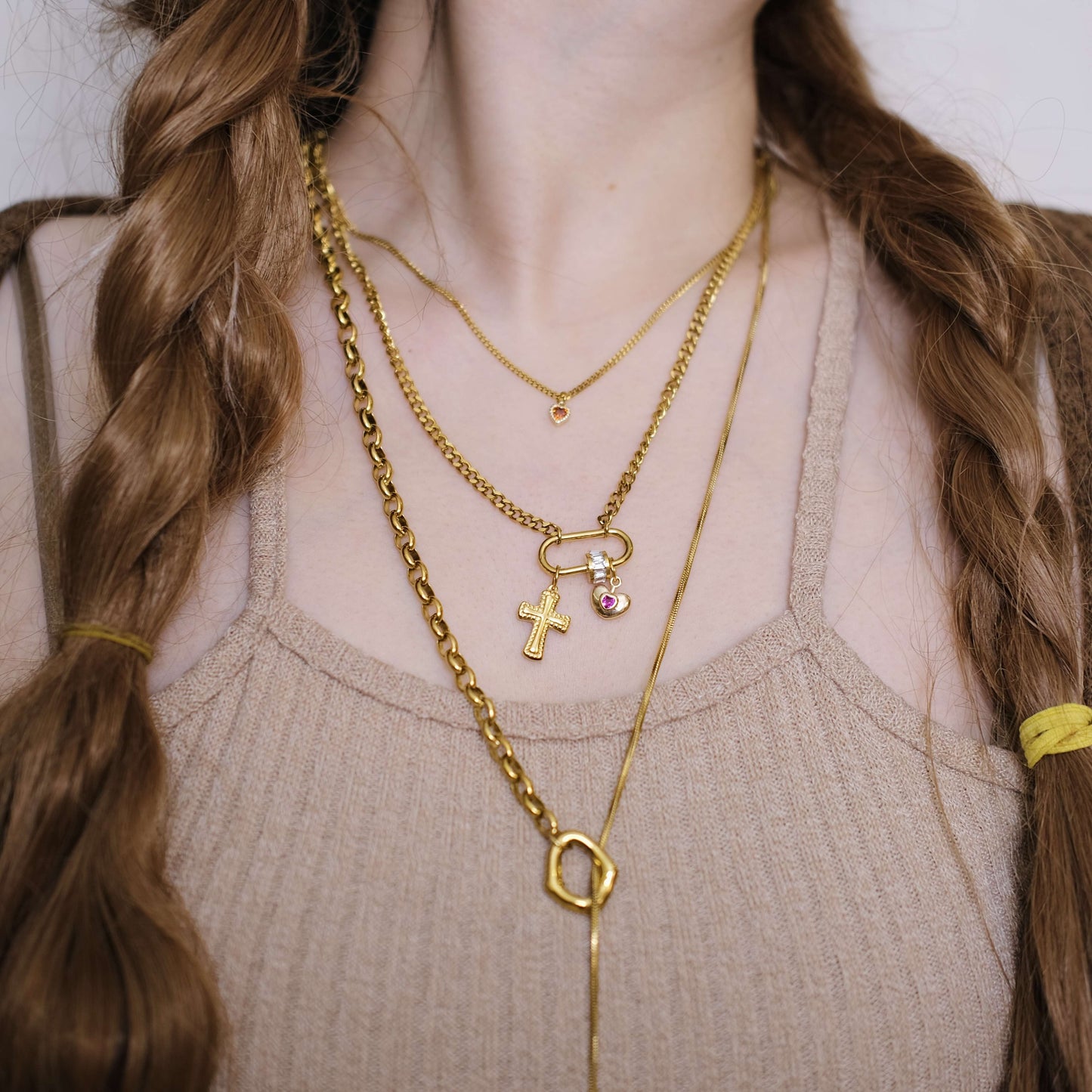 Collar personalizado Mini Charm Double Chain Gargantilla