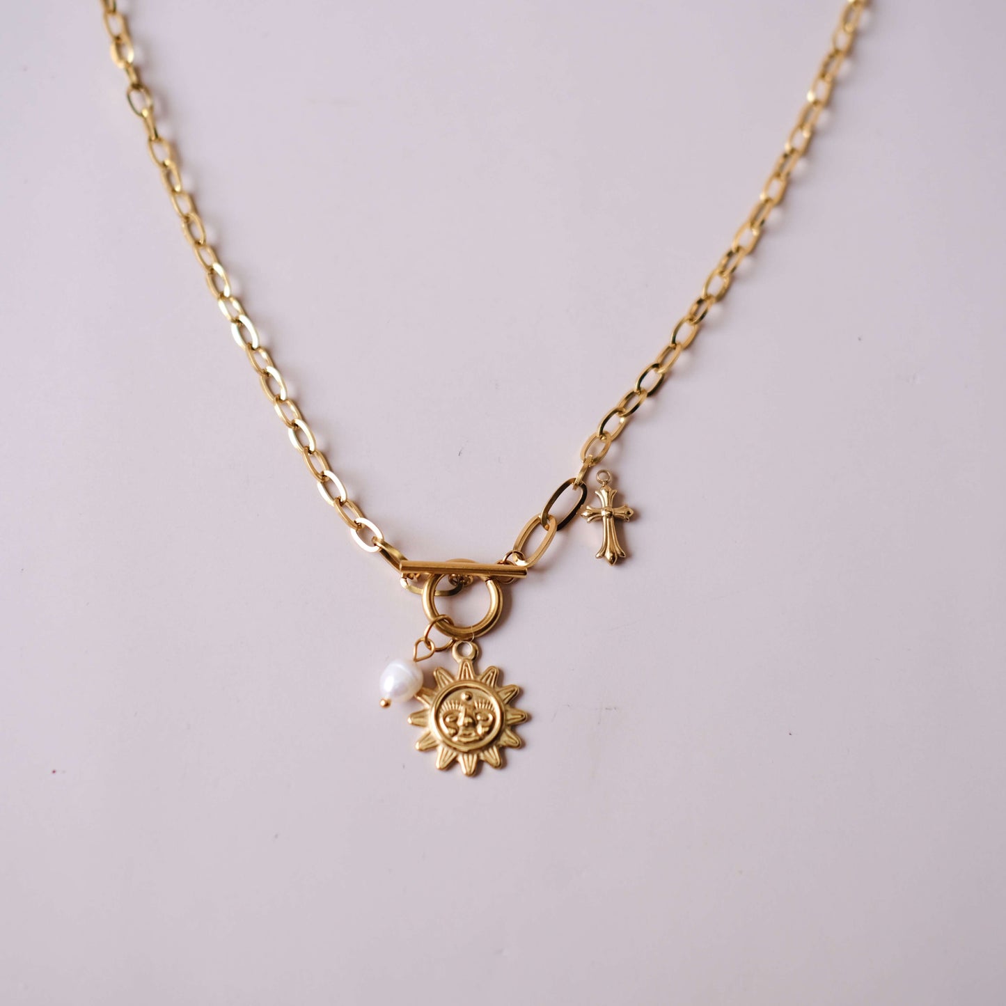 Pearl and Pesonalized Charms necklace