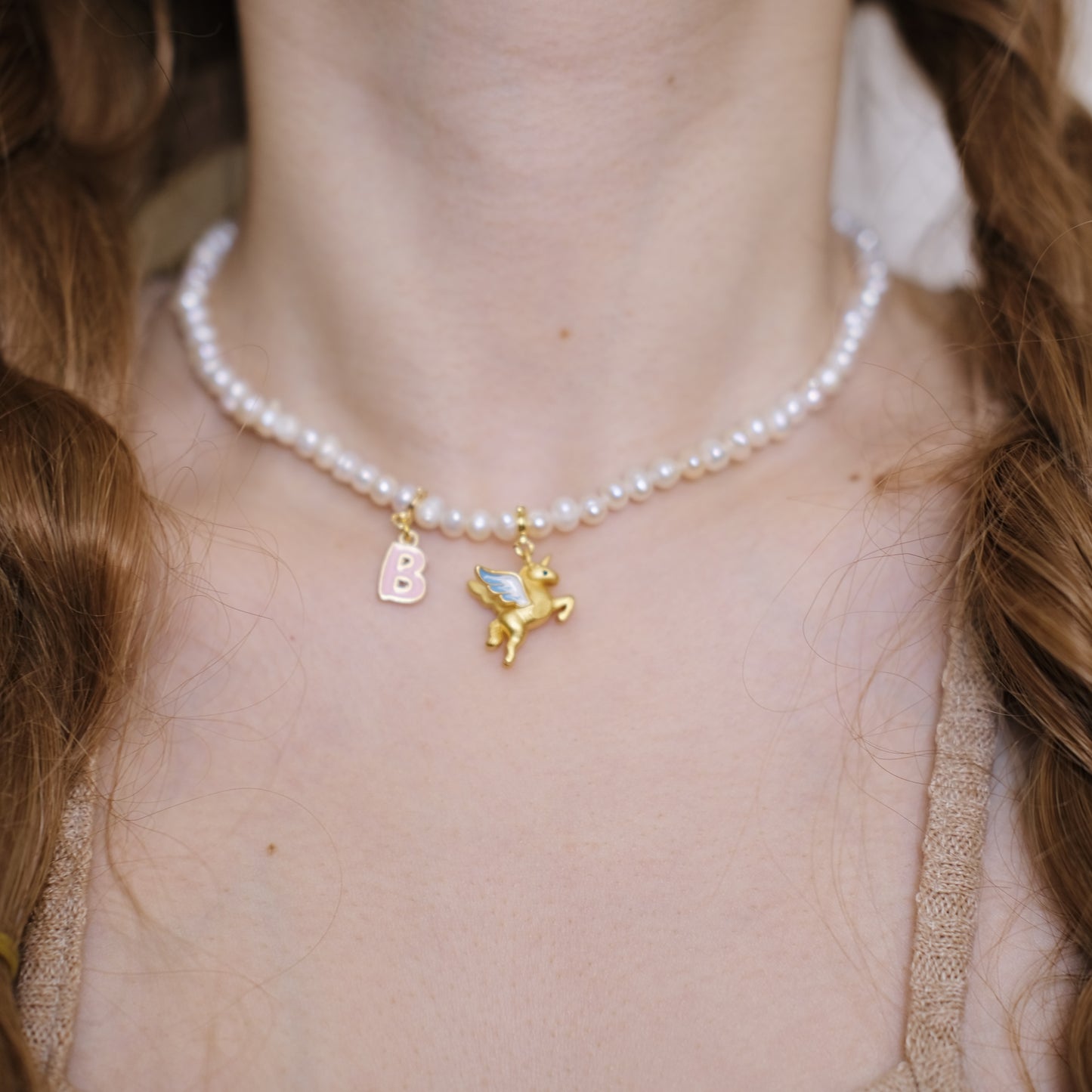 Pearl Pendant with Custom Initial Necklace