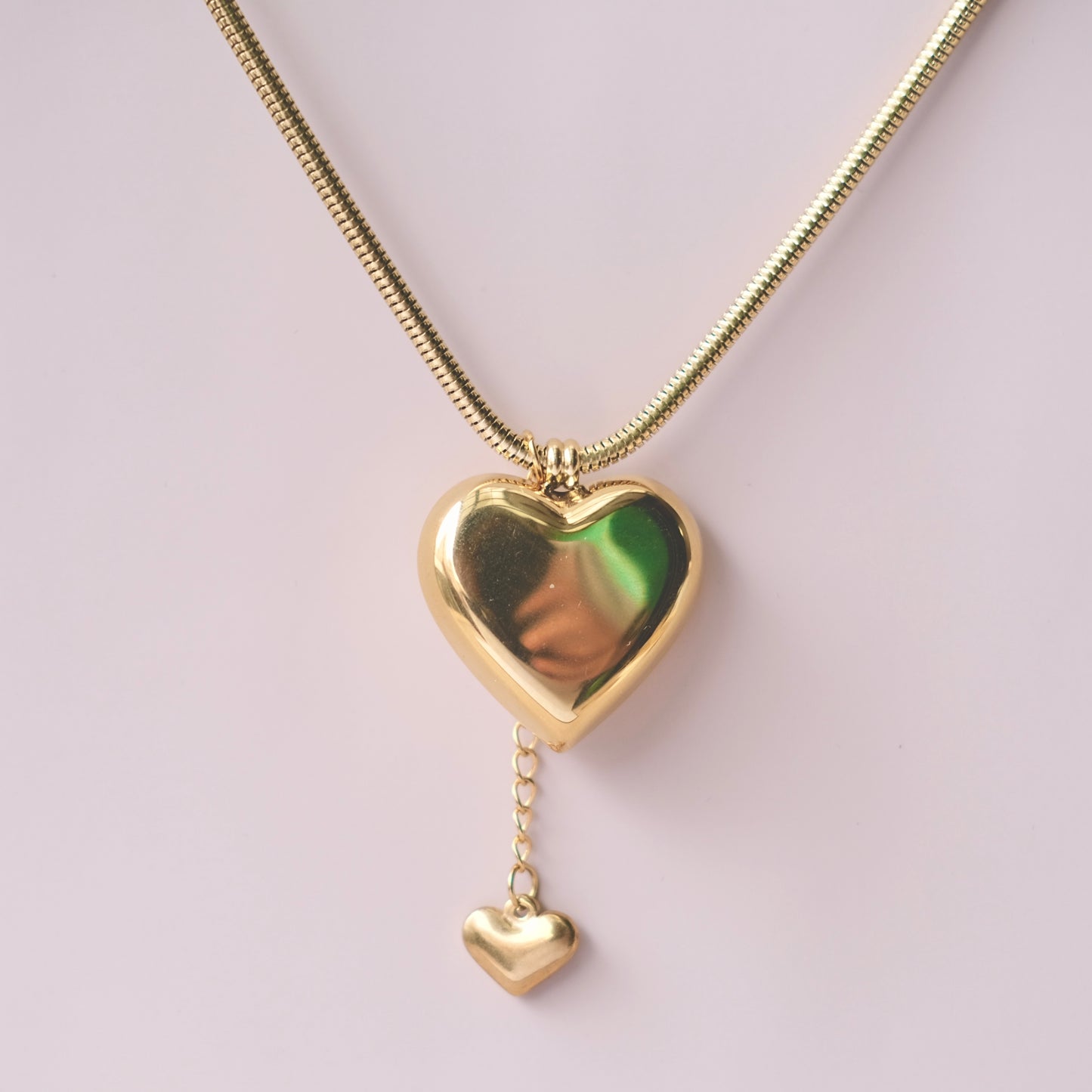 Gran corazón con pequeño Charm Collar estilo Personized Gargantilla