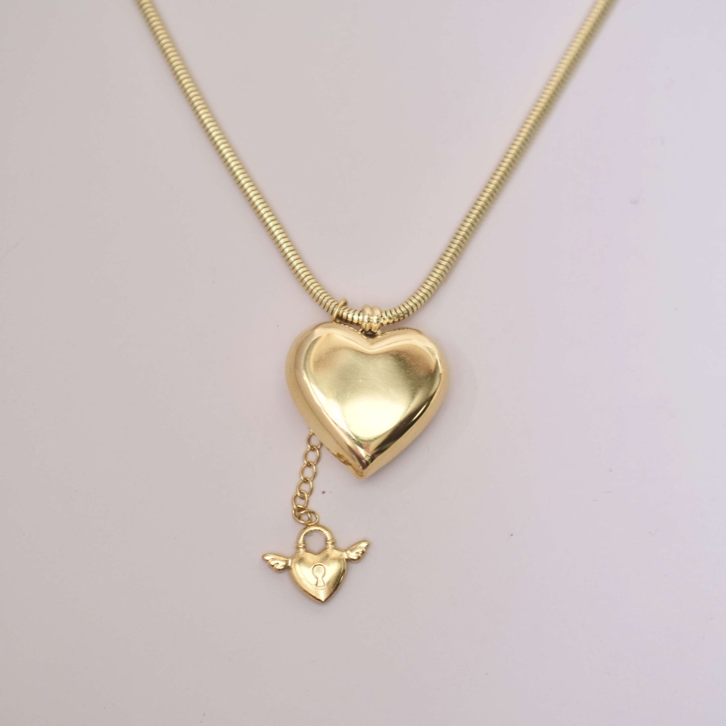 Gran corazón con pequeño Charm Collar estilo Personized Gargantilla