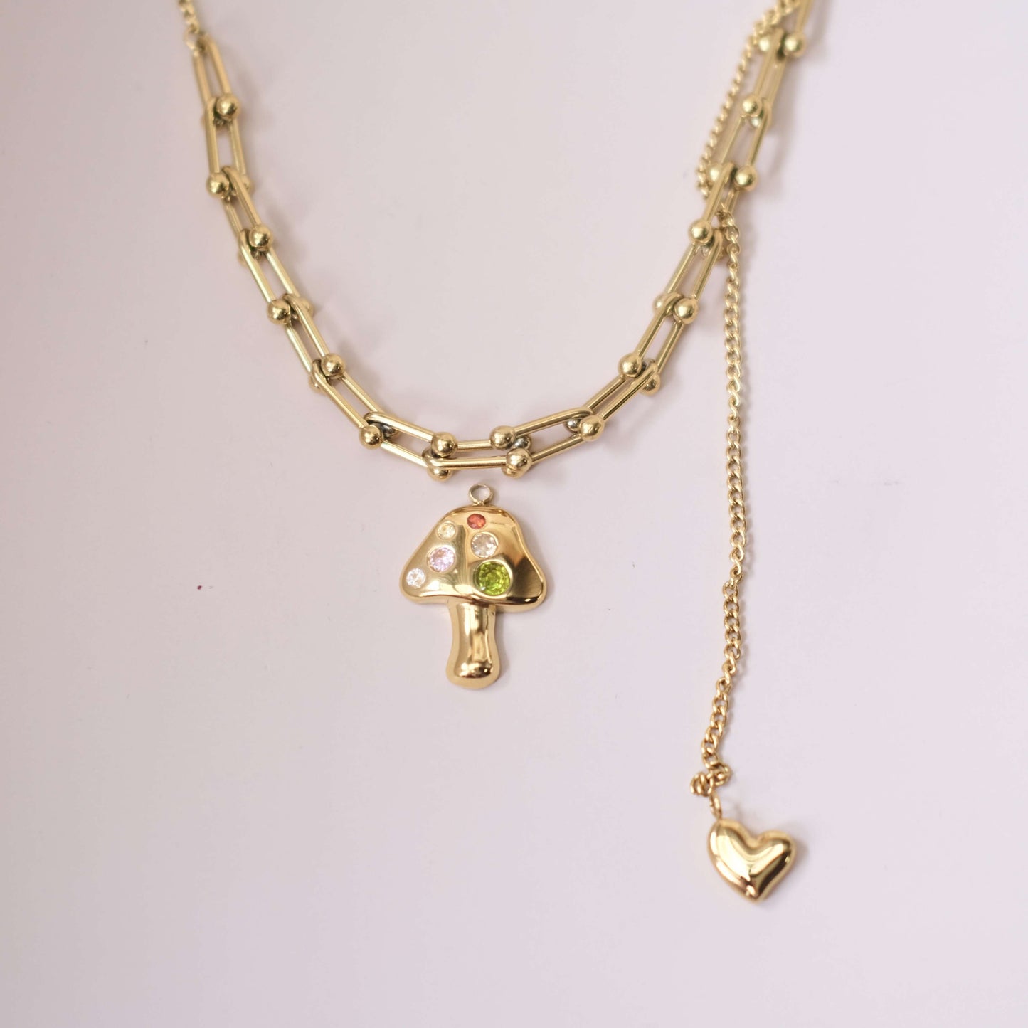 Gargantilla de collar de acero inoxidable con dijes intercambiables y candado de amor