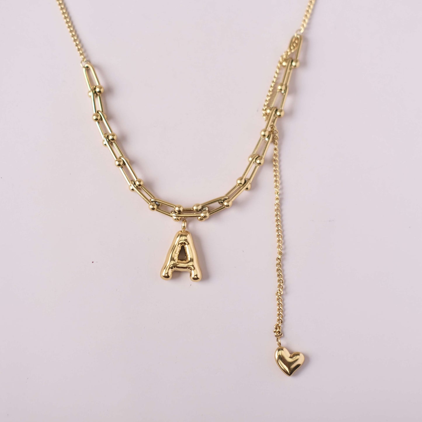 Gargantilla de collar de acero inoxidable con dijes intercambiables y candado de amor
