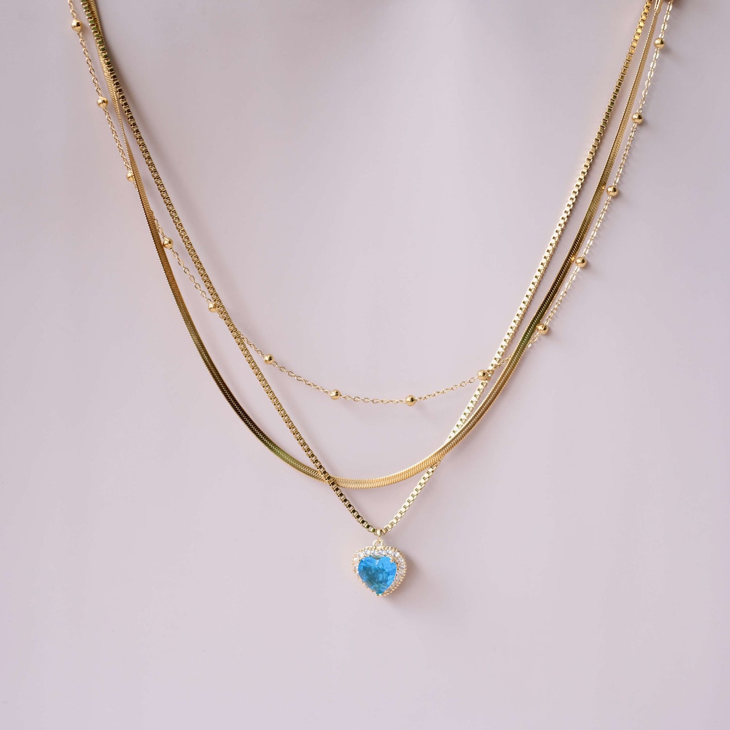Three layer Chain with Personalized necklace