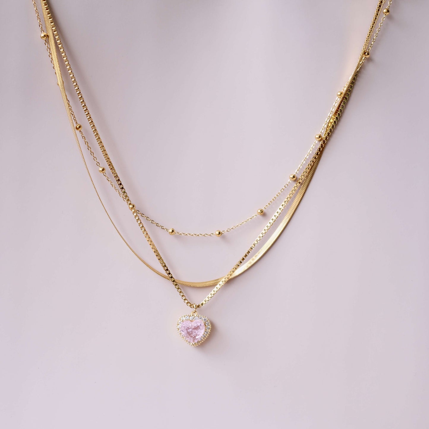 Three layer Chain with Personalized necklace