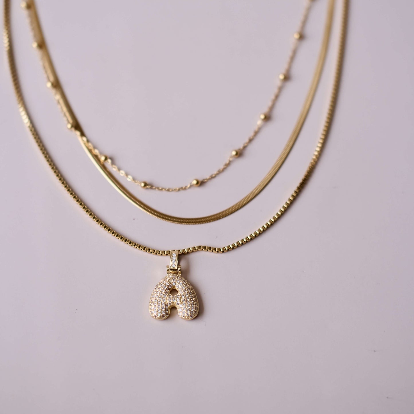 Three layer Chain with Personalized necklace