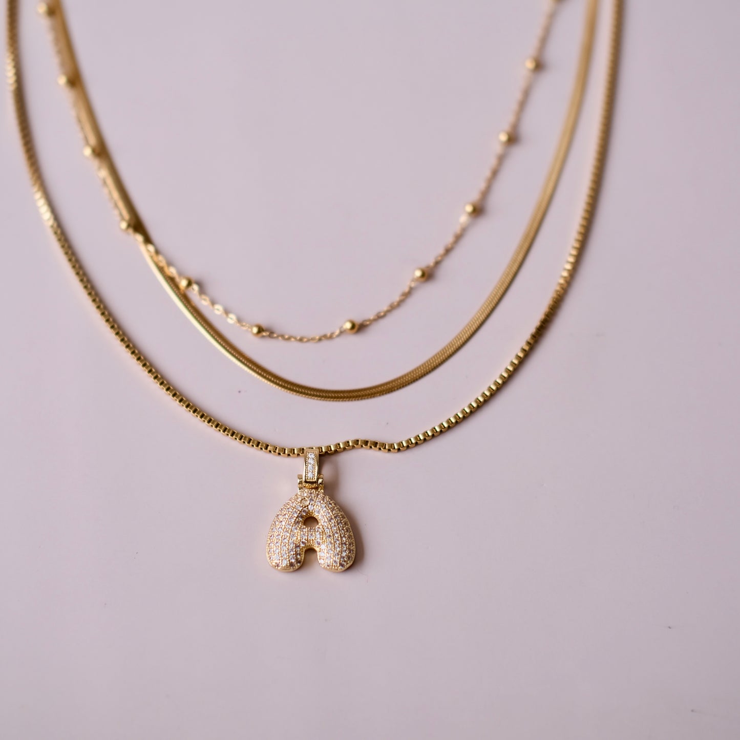 Three layer Chain with Personalized necklace