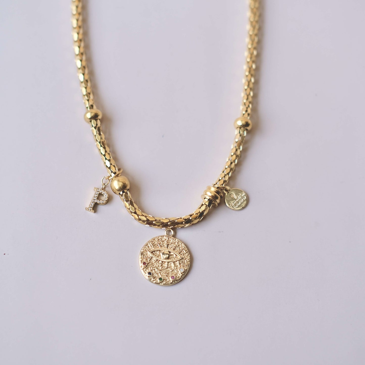 Personaized Intial Charm necklace Choker