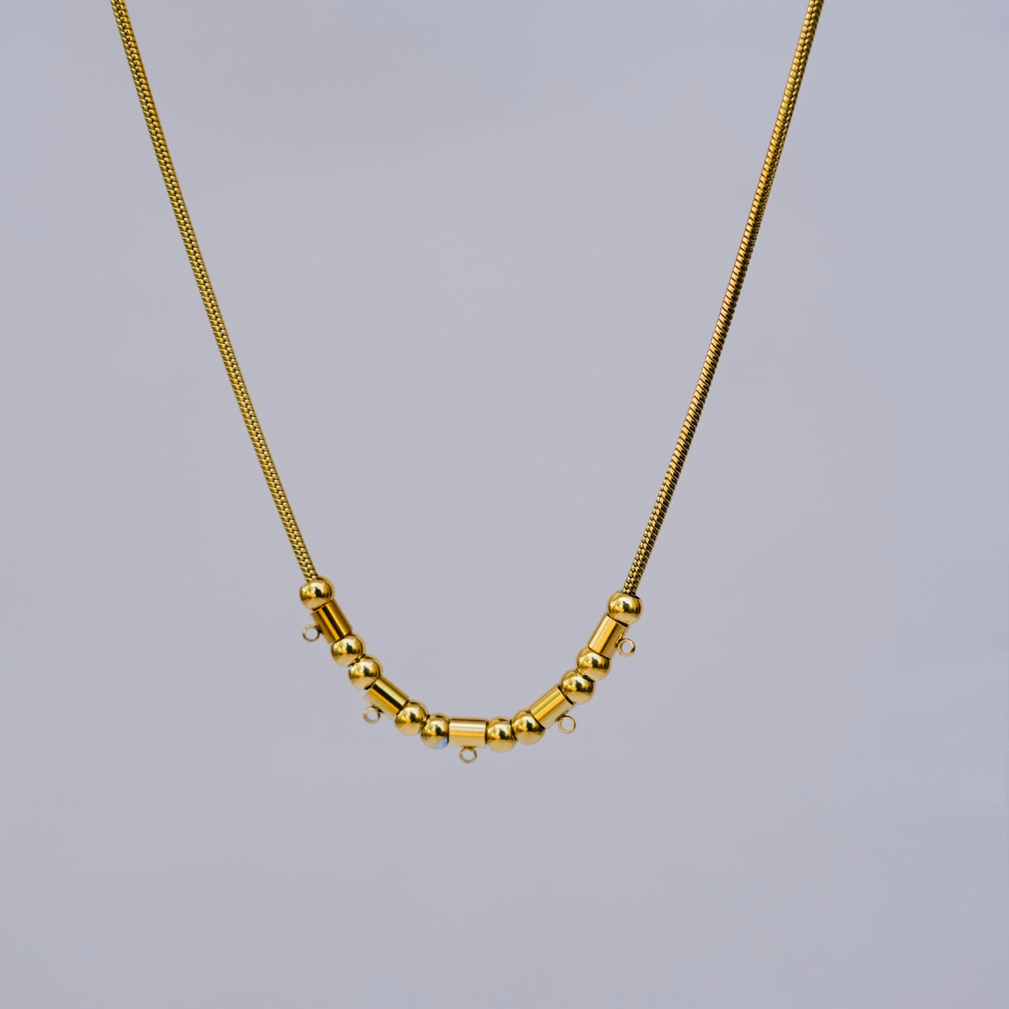 Gold ball 2 personailzed charms necklace