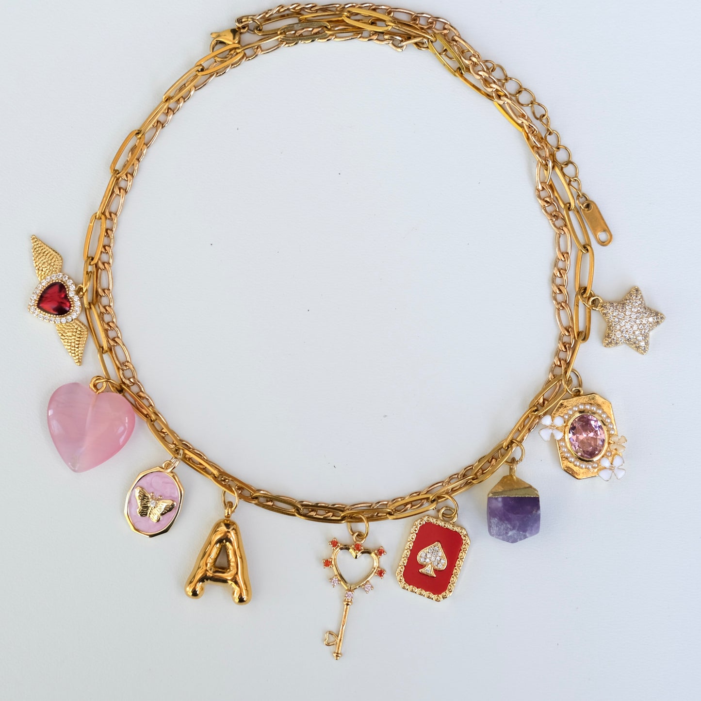 Personalized key color Charm Necklace-customization