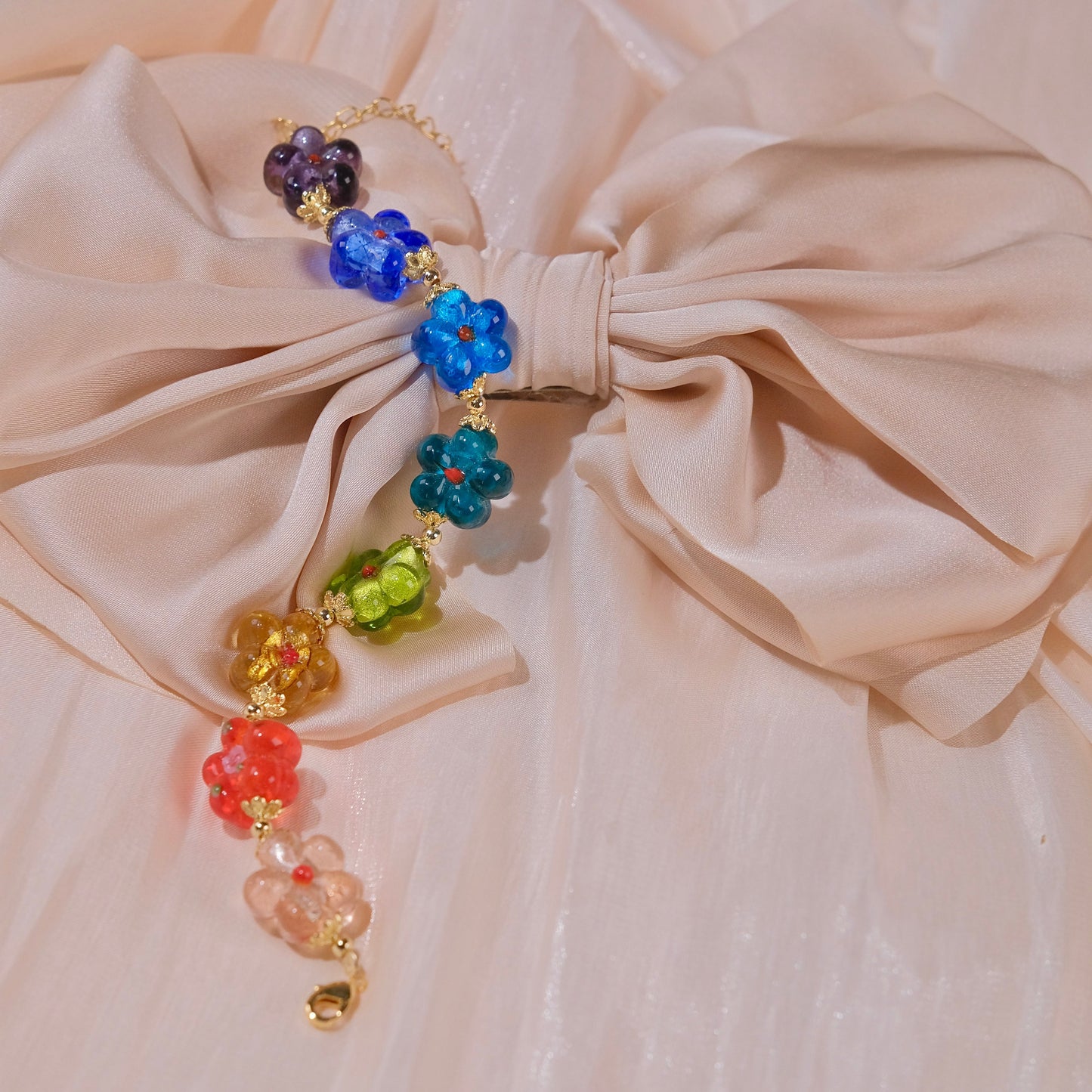 rainball flower bracelet Fashion women jewelry beads handmade Bracelet