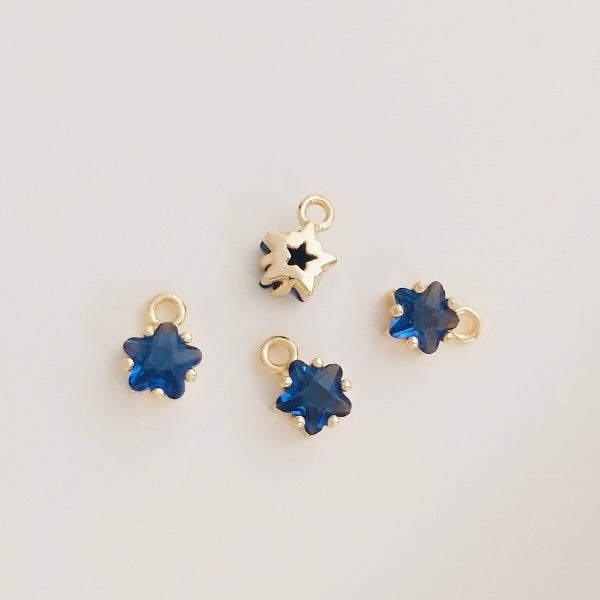 mini star birthstone zircon charm (size 6mm)