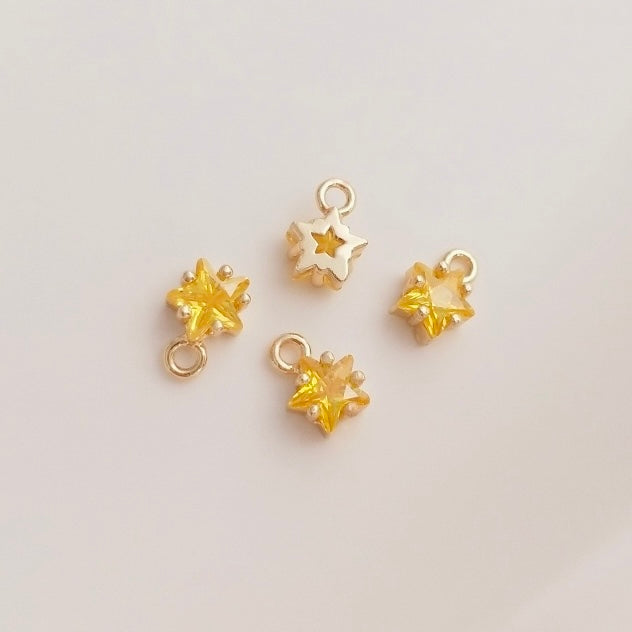 mini star birthstone zircon charm (size 6mm)