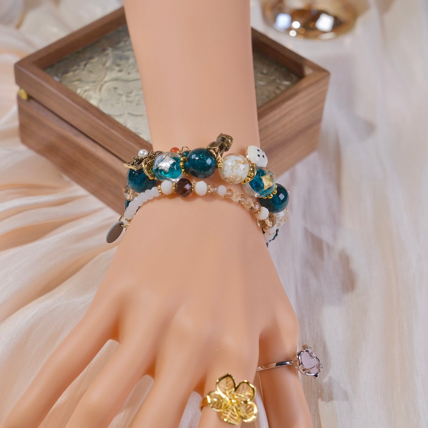 Wizard of Oz double Chain beads Bracelet handmade agate cystal beads Bracelet Fashion women jewelry beads dailyjewelryannie