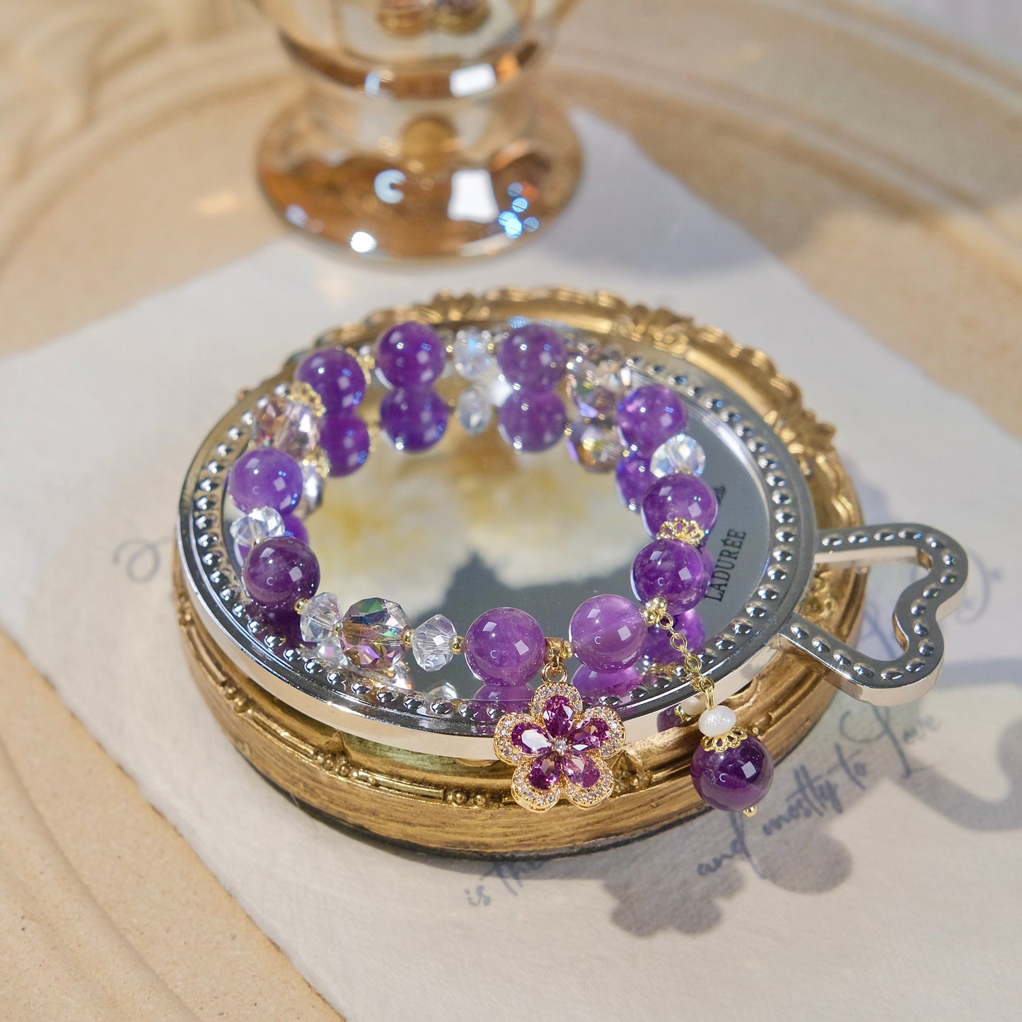 purple cystal beasds bracelet jewelry woman fashion