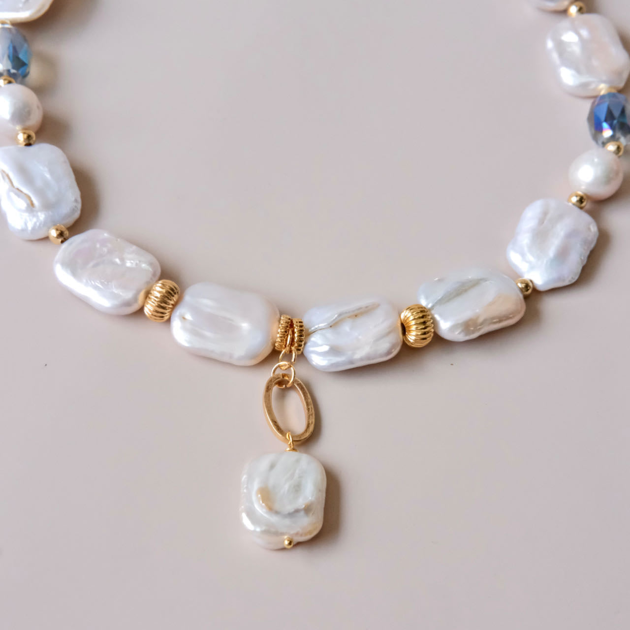 Collar de perlas barrocas hecho a mano moda mujer
