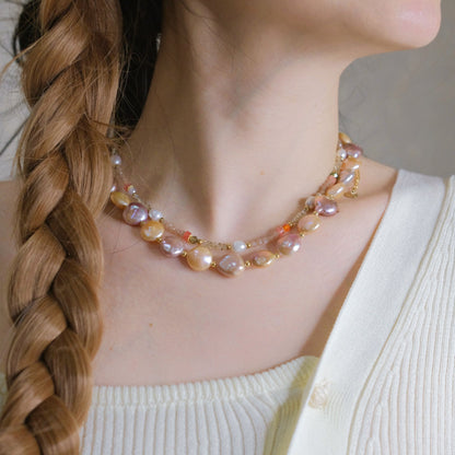 colorido barroco collar de perlas mujer moda