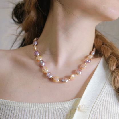 colorido barroco collar de perlas mujer moda